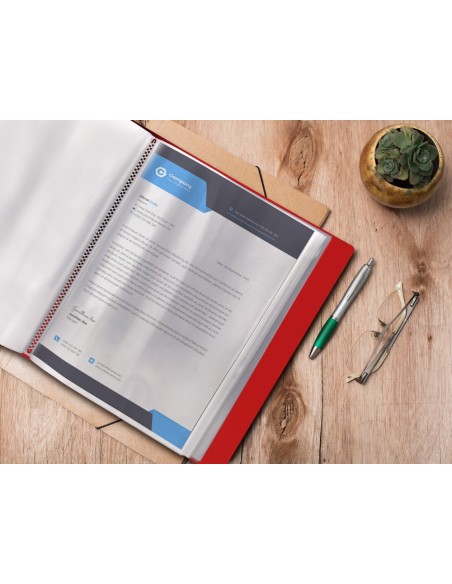 CARPETA PERSONALIZA 100 FUNDAS PP.DIN A4 RJ. TRANS.CAJETIN