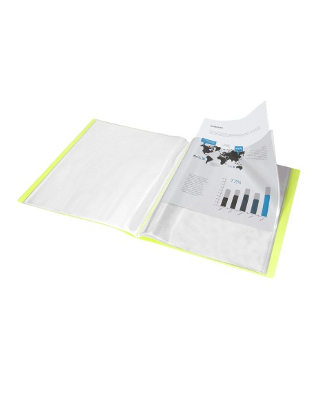 CARPETA ESCAPARATE 60 FUNDAS PP.A4 AM.FLUOR OPACO