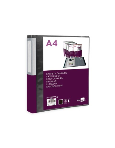CARPETA LIDERPAPEL 10 FUNDAS PP A4 NG.OPACO PORTADA LOMO PERS.
