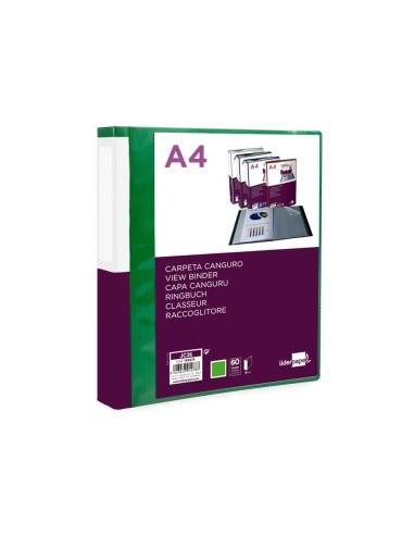 CARPETA LIDERPAPEL 60 FUNDAS PP A4 VE. TRANS.PORTADA LOMO PERSONAL.