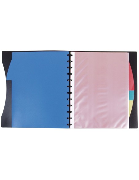 CARPETA LIDERPAPEL A4 40 FUNDAS INTERC.5 SEP Y GOMILLA LOMO PERSO.NG.