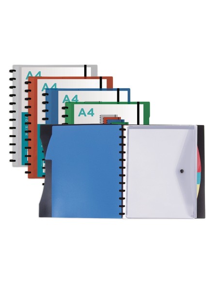 CARPETA LIDERPAPEL A4 40 FUNDAS INTERC.5 SEP Y GOMILLA LOMO PERSO.NG.