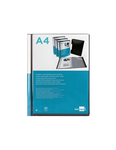 CARPETA ESCAPARATE 100 FUNDAS PP A4 NG.C/CAJETIN