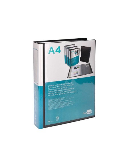 CARPETA ESCAPARATE 100 FUNDAS PP A4 NG.C/CAJETIN
