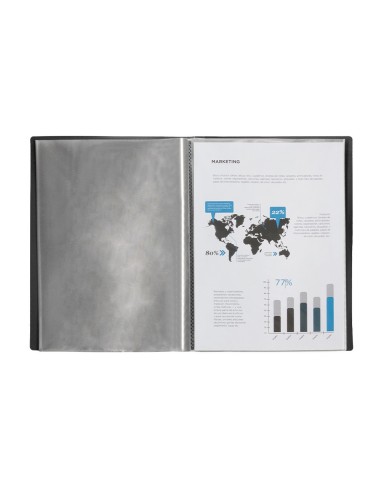 CARPETA ESCAPARATE 20 FUNDAS PVC FL.NG.OPACO