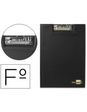 CARPETA PINZA SUPERIOR CON SOLAPA  PLASTICO FL.NEGRA