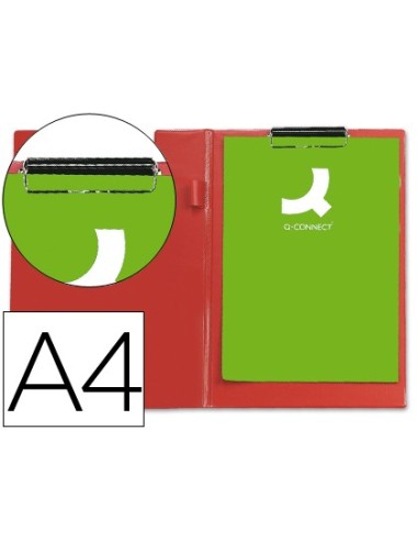 CARPETA PINZA SUPERIOR CON SOLAPA Q-CON.PLASTICO DIN A4 ROJA