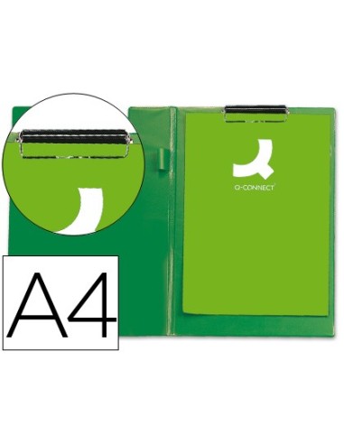 CARPETA PINZA SUPERIOR CON SOLAPA Q-CON PLASTICO DIN A4 VERDE