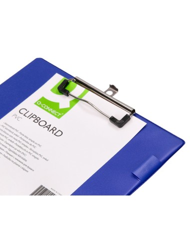 PORTANOTAS PINZA SUPERIOR Q-CONNECT MINICLIPS PVC DIN A4 AZUL KF01297