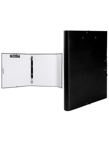 CARPETA 4 A 25 MM C.FORRADO FL.SOLAPAS MINICLIPS NEGRA