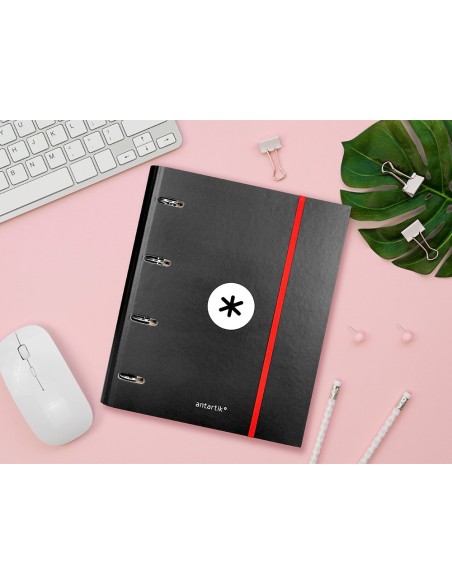 CARPETA RECAMBIO Y SOLAPA ANTARTIK A4 CUADRO 5MM FORR.4A.RED.40MM NG.