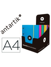 CARPETA RECAMBIO ANTARTIK A4 CUADRO 5MM FORRADA 4 ANILLAS 25MM SURT