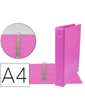 CARPETA 4A.40 MM MIXTAS LIDERPAPEL A4 CARTON FORRADO PVC FUCSIA KA08