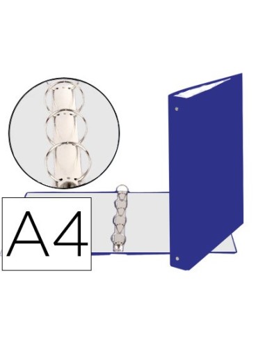 CARPETA 4 ANILLAS 40 M REDONDAS EXACOMPTA DIN A4 CARTON FORR AZUL