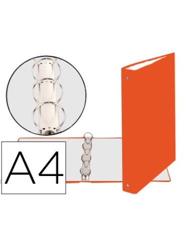 CARPETA 4 ANILLAS 40 M REDONDAS EXACOMPTA DIN A4 CARTON FORR NARANJA