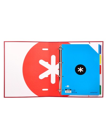 CARPETA RECAMBIO  ANTARTIK A4 5MM FORRADA 4AN.REDONDAS 40MM FRAMBUESA