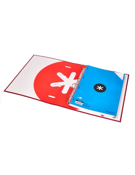 CARPETA RECAMBIO  ANTARTIK A4 5MM FORRADA 4AN.REDONDAS 40MM FRAMBUESA