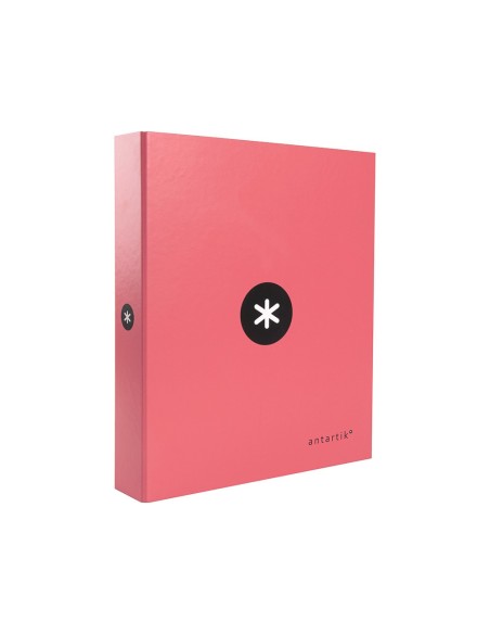 CARPETA 4 ANILLAS 40MM MIXTAS ANTARTIK A4 FORRADA CORAL