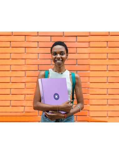 CARPETA 4 ANILLAS 40MM MIXTAS ANTARTIK A4 FORRADA LAVANDA