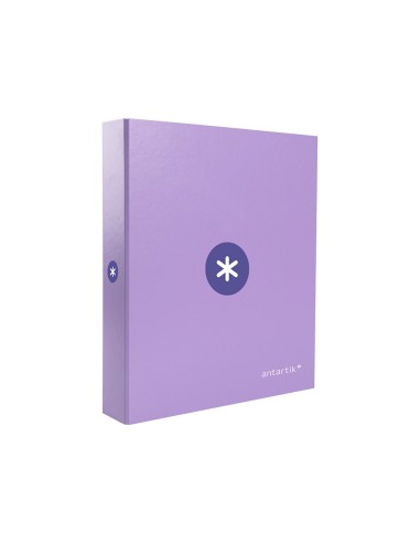 CARPETA 4 ANILLAS 40MM MIXTAS ANTARTIK A4 FORRADA LAVANDA