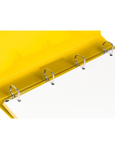 CARPETA 4 ANILLAS 25MM MIXTAS PP. A4 AM. FLUOR OPACO