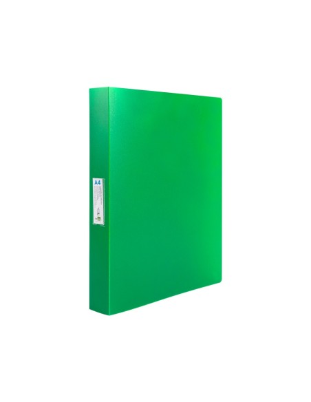 CARPETA 4 ANILLAS 25MM MIXTAS PP. A4 VE. MANZANA OPACO