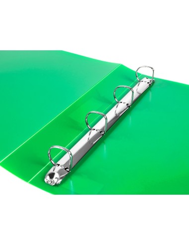 CARPETA 4 ANILLAS 25MM MIXTAS PP. A4 VE. MANZANA OPACO