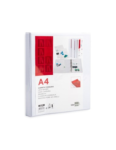 CARPETA CANGURO 4 A 16 MM PLASTICO DIN A4 BLANCO