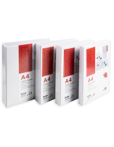 CARPETA CANGURO 4 A 40 MM PLASTICO DIN A4 BLANCO