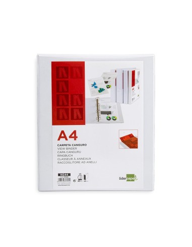 CARPETA CANGURO 4 A 40 MM PLASTICO DIN A4 BLANCO