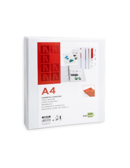 CARPETA CANGURO 4 A 40 MM PLASTICO DIN A4 BLANCO