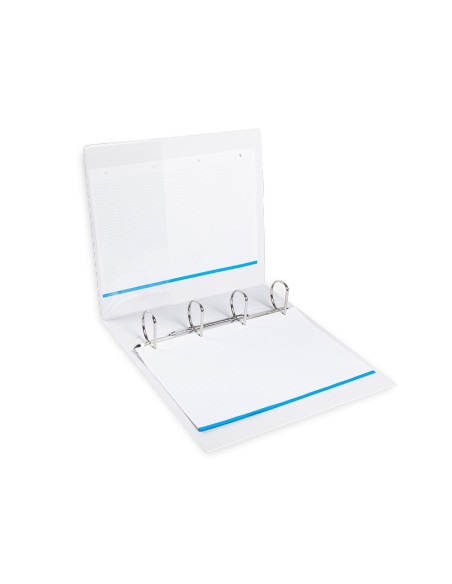 CARPETA CANGURO 4 ANILLAS MIXTAS 55MM LIDERPAPEL A4 BLANCA KG45