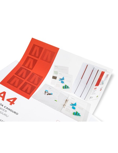 CARPETA CANGURO 4 ANILLAS MIXTAS 55MM LIDERPAPEL A4 BLANCA KG45