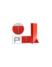 CARPETA LIDERPAPEL 4 ANILLAS 25 MM REDONDAS PLASTICO FOLIO COLOR ROJO 2