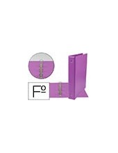 CARPETA LIDERPAPEL 4 ANILLAS 40 MM REDONDAS PLASTICO FOLIO COLOR LILA 2