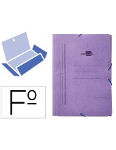 CARPETA GOMAS LIDERPAPEL FL CARTON COMPACTO 3 SOLAPAS AZ.