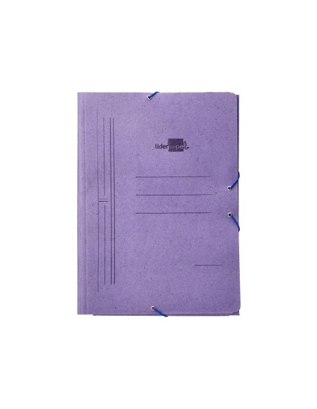 CARPETA GOMAS LIDERPAPEL FL CARTON COMPACTO 3 SOLAPAS AZ.