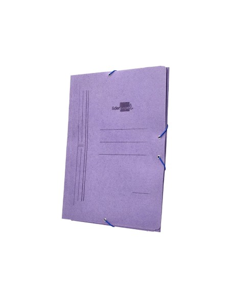 CARPETA GOMAS LIDERPAPEL FL CARTON COMPACTO 3 SOLAPAS AZ.