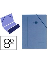 CARPETA GOMAS LIDERPAPEL A6 CARTON 1 SOLAPA AZ.