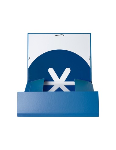 CARPETA  ANTARTIK GOMAS A4 3 SOLAPAS CARTON FORRADO AZ. OSCURO