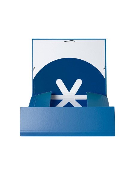 CARPETA  ANTARTIK GOMAS A4 3 SOLAPAS CARTON FORRADO AZ. OSCURO