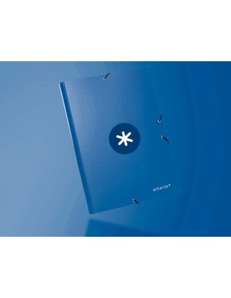 CARPETA  ANTARTIK GOMAS A4 3 SOLAPAS CARTON FORRADO AZ. OSCURO