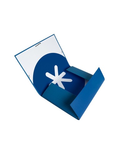 CARPETA  ANTARTIK GOMAS A4 3 SOLAPAS CARTON FORRADO AZ. OSCURO