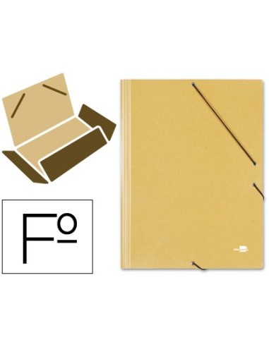 CARPETA GOMAS LIDERPAPEL FL CARTON PRESPAN 3 SOLAPAS AM.