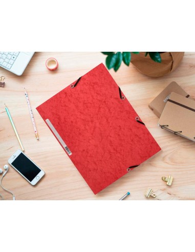 CARPETA GOMAS Q-CON. 320X243MM SIMIL-PRESPAN 3 SOLAPAS LOMO 15CM RJ.