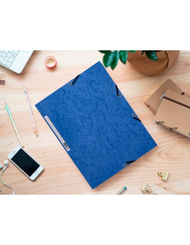 CARPETA GOMAS Q-CON. 320X243MM SIMIL-PRESPAN 3 SOLAPAS LOMO 15CM AZ.