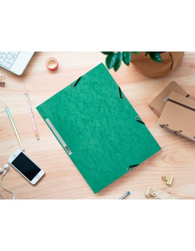 CARPETA GOMAS Q-CON. 320X243MM SIMIL-PRESPAN 3 SOLAPAS LOMO 15CM VE.