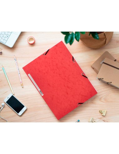 CARPETA GOMAS Q-CON.320X243MM SIMIL-PRESPAN 3 SOLAPAS LOMO 15CM SURT.