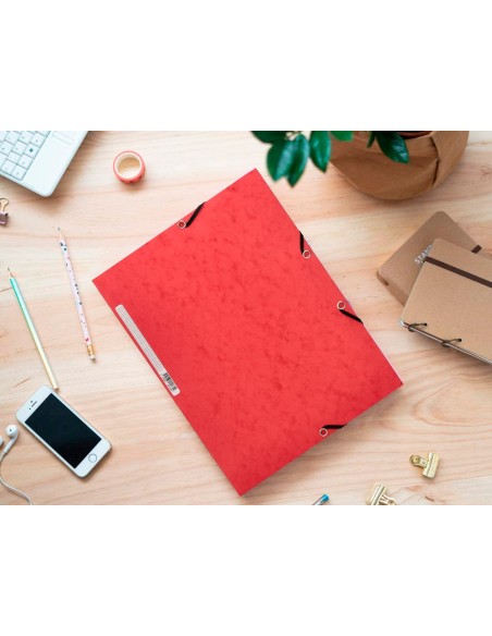 CARPETA GOMAS Q-CON.320X243MM SIMIL-PRESPAN 3 SOLAPAS LOMO 15CM SURT.