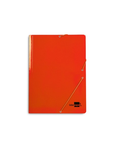 CARPETA GOMAS LIDERPAPEL FL PLASTIFICADO 3 SOLAPAS COL. SURT.